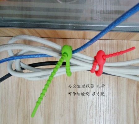 ยางซิลิโคนหลายฉากรสจืดจัดหาสายรัดสำหรับผูกใช้ซ้ำได้